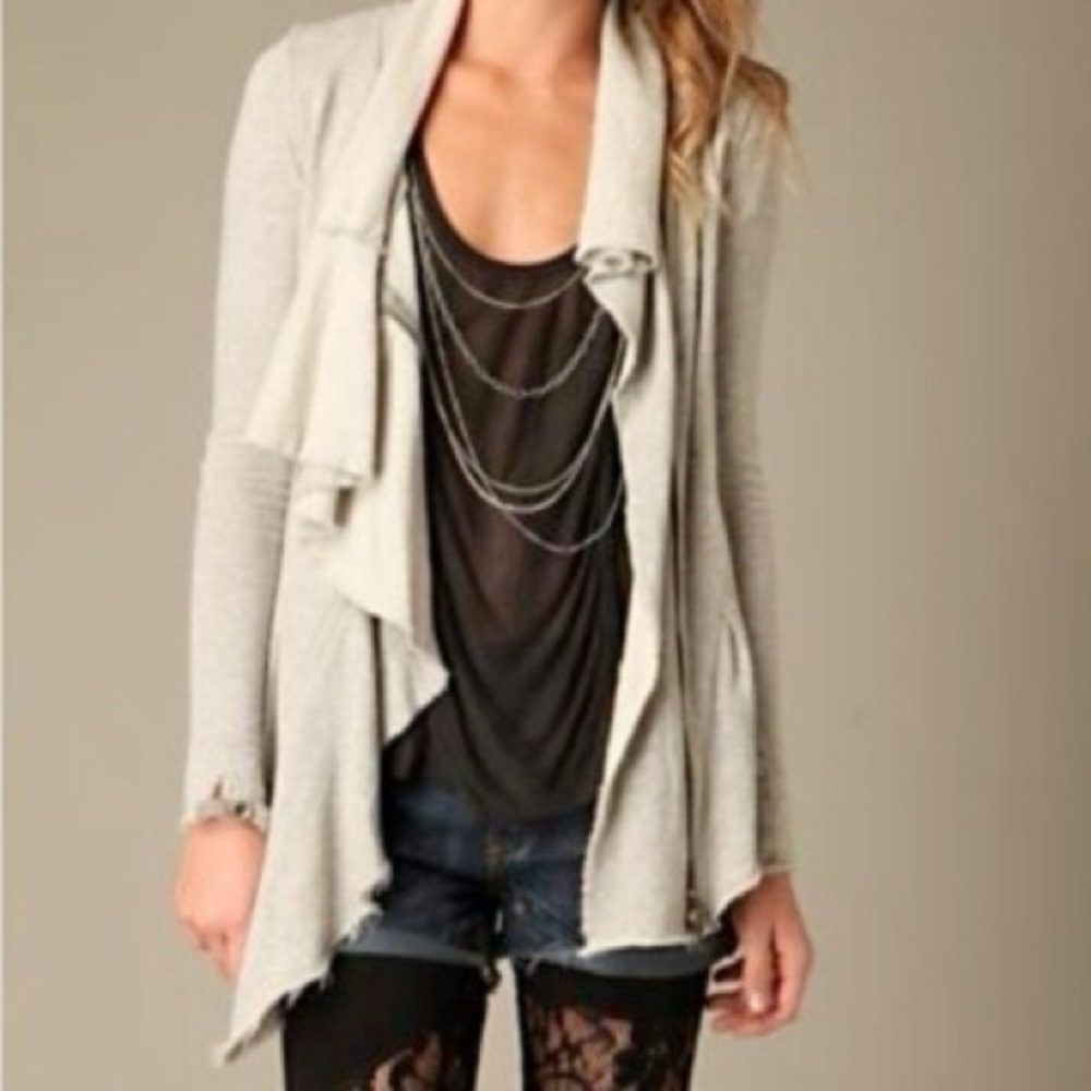 Free People Linen Mesh Embellished Layered Chain Top